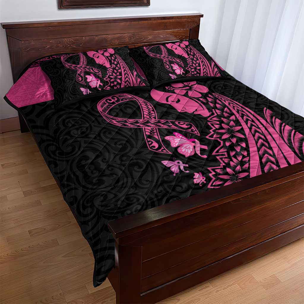 Breast Cancer Awareness Quilt Bed Set Think Pink Polynesian Ribbon and Butterfly LT03 - Polynesian Pride