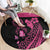 Breast Cancer Awareness Round Carpet Think Pink Polynesian Ribbon and Butterfly