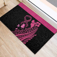 Breast Cancer Awareness Rubber Doormat Think Pink Polynesian Ribbon and Butterfly LT03 - Polynesian Pride