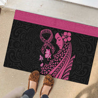 Breast Cancer Awareness Rubber Doormat Think Pink Polynesian Ribbon and Butterfly LT03 - Polynesian Pride