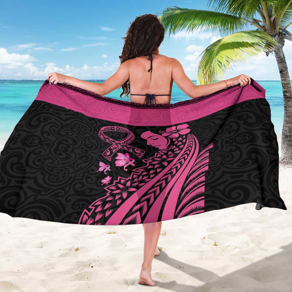 Breast Cancer Awareness Sarong Think Pink Polynesian Ribbon and Butterfly