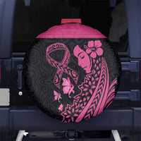 Breast Cancer Awareness Spare Tire Cover Think Pink Polynesian Ribbon and Butterfly LT03 - Polynesian Pride