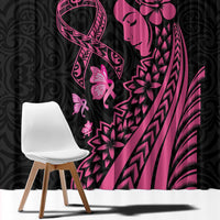 Breast Cancer Awareness Window Curtain Think Pink Polynesian Ribbon and Butterfly LT03 - Polynesian Pride