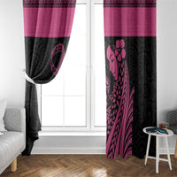 Breast Cancer Awareness Window Curtain Think Pink Polynesian Ribbon and Butterfly LT03 - Polynesian Pride