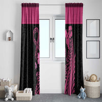 Breast Cancer Awareness Window Curtain Think Pink Polynesian Ribbon and Butterfly LT03 - Polynesian Pride