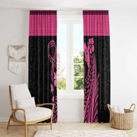Breast Cancer Awareness Window Curtain Think Pink Polynesian Ribbon and Butterfly LT03 - Polynesian Pride