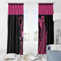 Breast Cancer Awareness Window Curtain Think Pink Polynesian Ribbon and Butterfly LT03 - Polynesian Pride