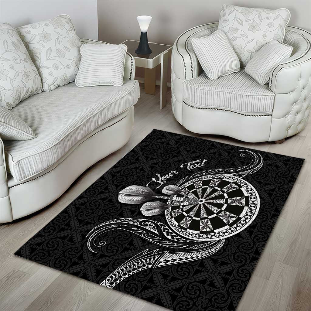 Personalised Niue Darts Masters Area Rug Tribal Hiapo Dartboard - Polynesian Pride