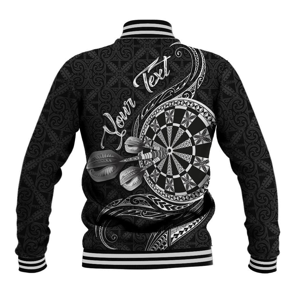 Personalised Niue Darts Masters Baseball Jacket Tribal Hiapo Dartboard LT03 - Polynesian Pride