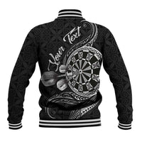 Personalised Niue Darts Masters Baseball Jacket Tribal Hiapo Dartboard LT03 - Polynesian Pride
