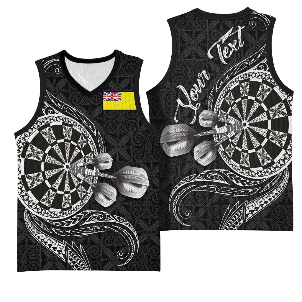 Personalised Niue Darts Masters Basketball Jersey Tribal Hiapo Dartboard LT03 - Polynesian Pride