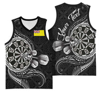 Personalised Niue Darts Masters Basketball Jersey Tribal Hiapo Dartboard LT03 - Polynesian Pride