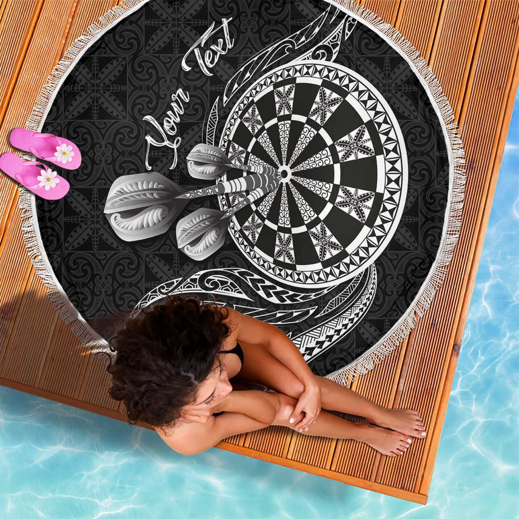 Personalised Niue Darts Masters Beach Blanket Tribal Hiapo Dartboard LT03 - Polynesian Pride