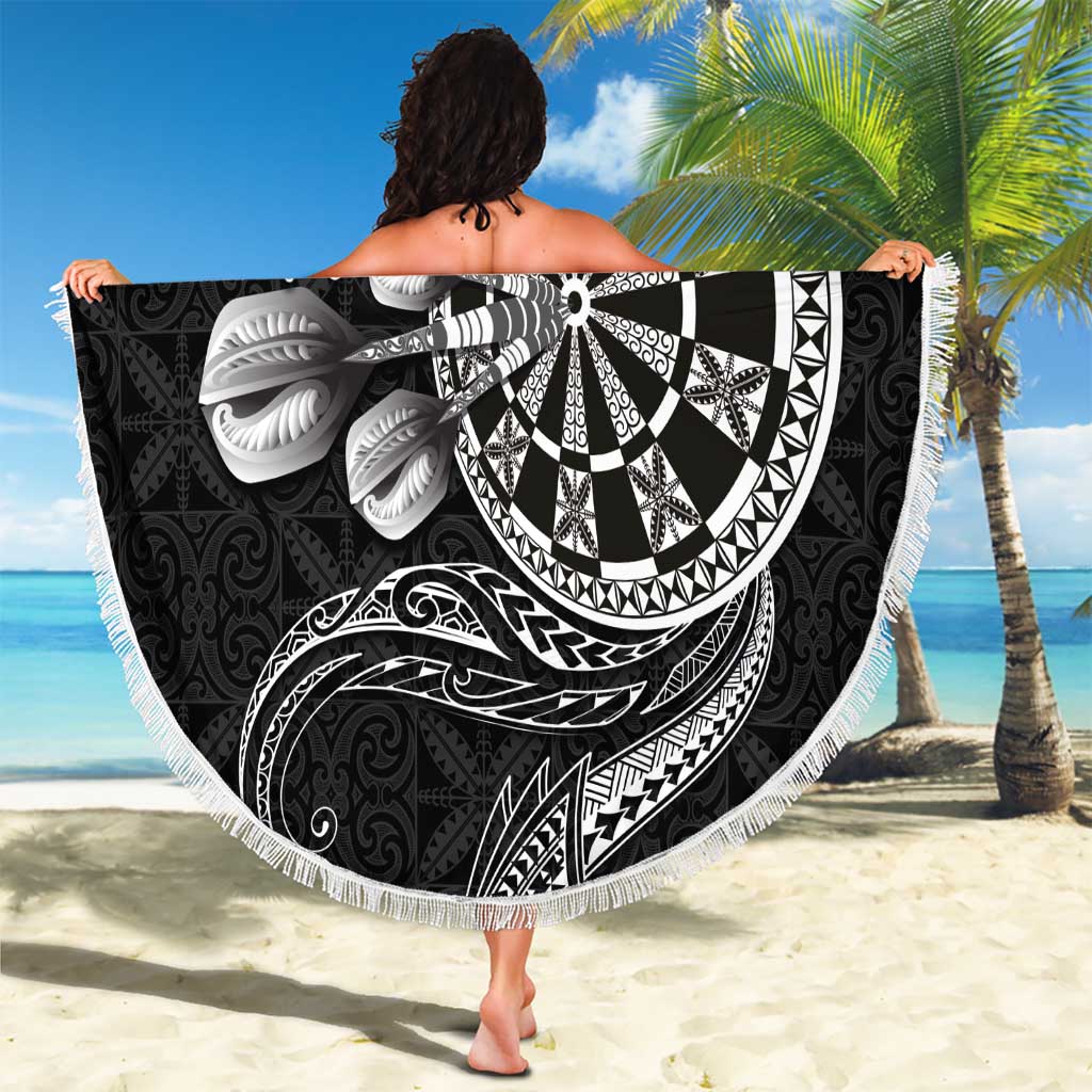 Personalised Niue Darts Masters Beach Blanket Tribal Hiapo Dartboard LT03 - Polynesian Pride