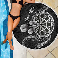 Personalised Niue Darts Masters Beach Blanket Tribal Hiapo Dartboard LT03 - Polynesian Pride