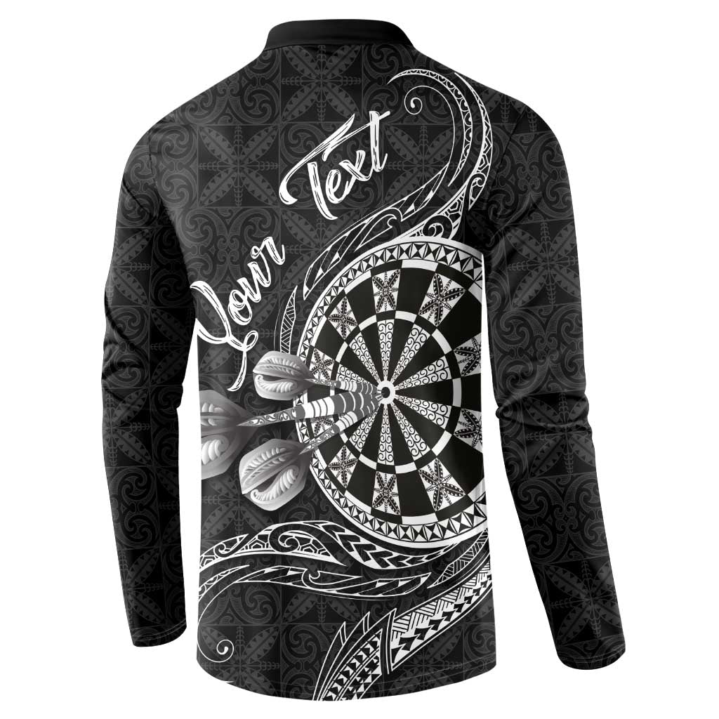 Personalised Niue Darts Masters Button Sweatshirt Tribal Hiapo Dartboard LT03 - Polynesian Pride