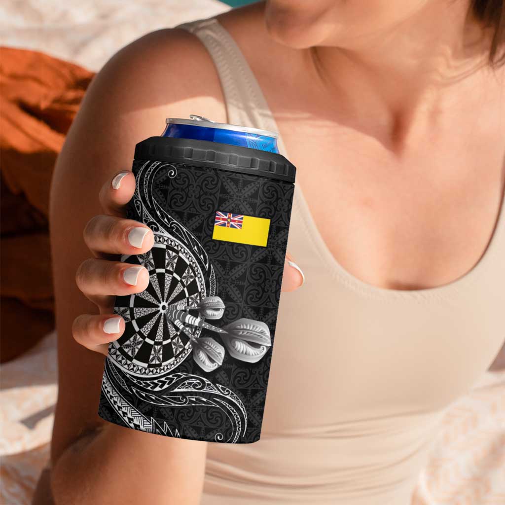Personalised Niue Darts Masters 4 in 1 Can Cooler Tumbler Tribal Hiapo Dartboard LT03 - Polynesian Pride