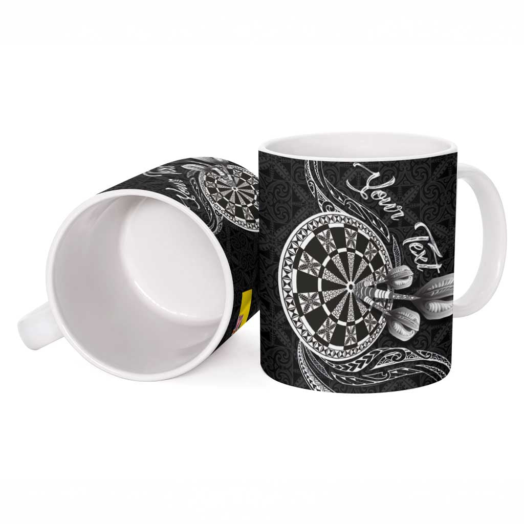 Personalised Niue Darts Masters Ceramic Mug Tribal Hiapo Dartboard LT03 - Polynesian Pride