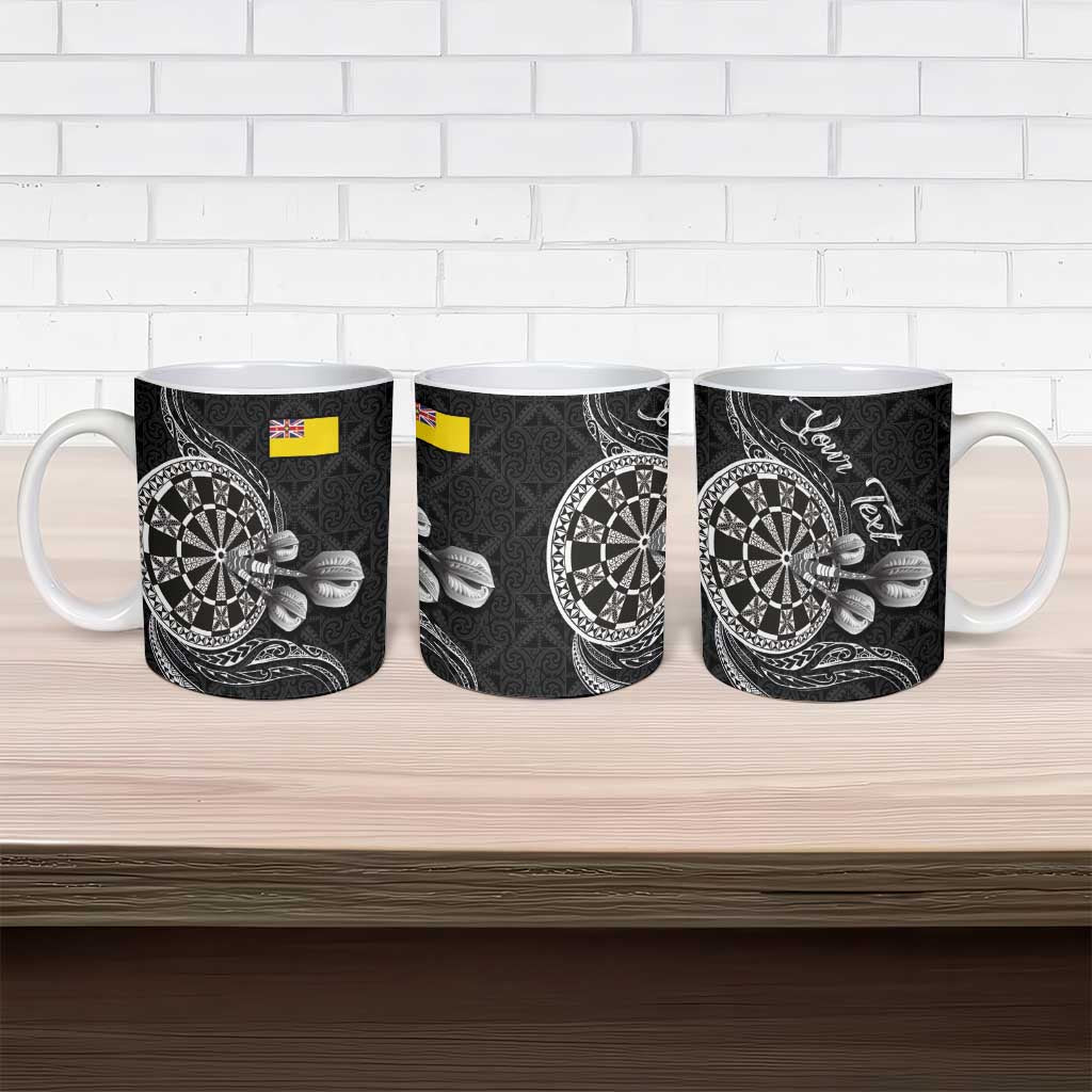 Personalised Niue Darts Masters Ceramic Mug Tribal Hiapo Dartboard LT03 - Polynesian Pride