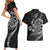 Personalised Niue Darts Masters Couples Matching Short Sleeve Bodycon Dress and Hawaiian Shirt Tribal Hiapo Dartboard - Polynesian Pride