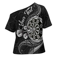 Personalised Niue Darts Masters Cross Shoulder Shirt Tribal Hiapo Dartboard LT03 - Polynesian Pride