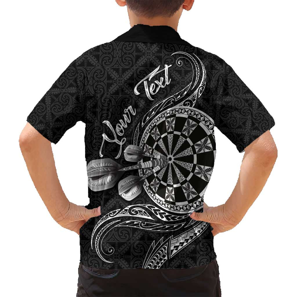 Personalised Niue Darts Masters Family Matching Long Sleeve Bodycon Dress and Hawaiian Shirt Tribal Hiapo Dartboard - Polynesian Pride