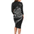 Personalised Niue Darts Masters Family Matching Long Sleeve Bodycon Dress and Hawaiian Shirt Tribal Hiapo Dartboard - Polynesian Pride