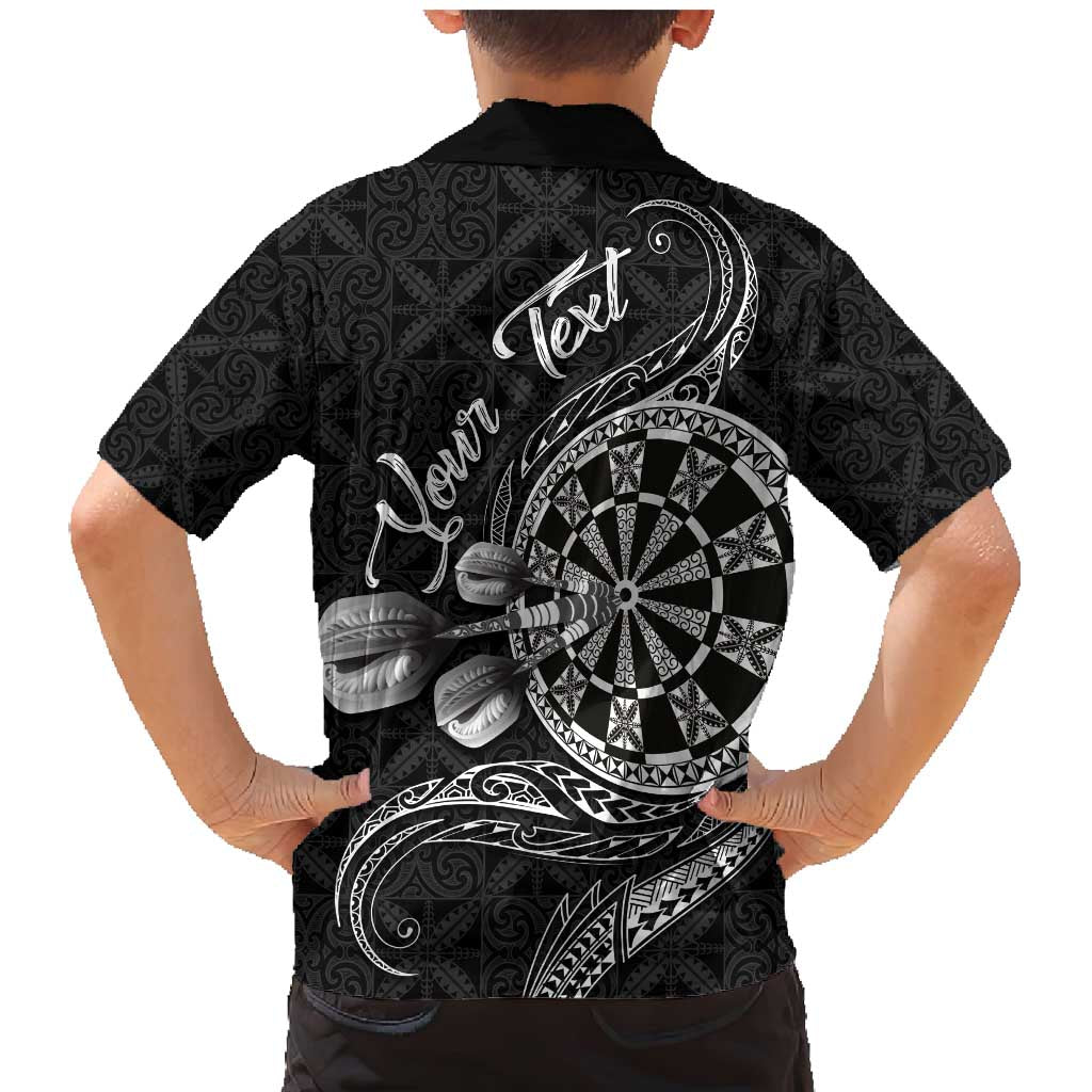 Personalised Niue Darts Masters Family Matching Mermaid Dress and Hawaiian Shirt Tribal Hiapo Dartboard - Polynesian Pride