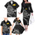 Personalised Niue Darts Masters Family Matching Off The Shoulder Long Sleeve Dress and Hawaiian Shirt Tribal Hiapo Dartboard - Polynesian Pride