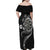 Personalised Niue Darts Masters Family Matching Off Shoulder Maxi Dress and Hawaiian Shirt Tribal Hiapo Dartboard - Polynesian Pride