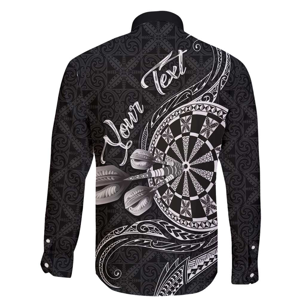 Personalised Niue Darts Masters Family Matching Short Sleeve Bodycon Dress and Hawaiian Shirt Tribal Hiapo Dartboard - Polynesian Pride