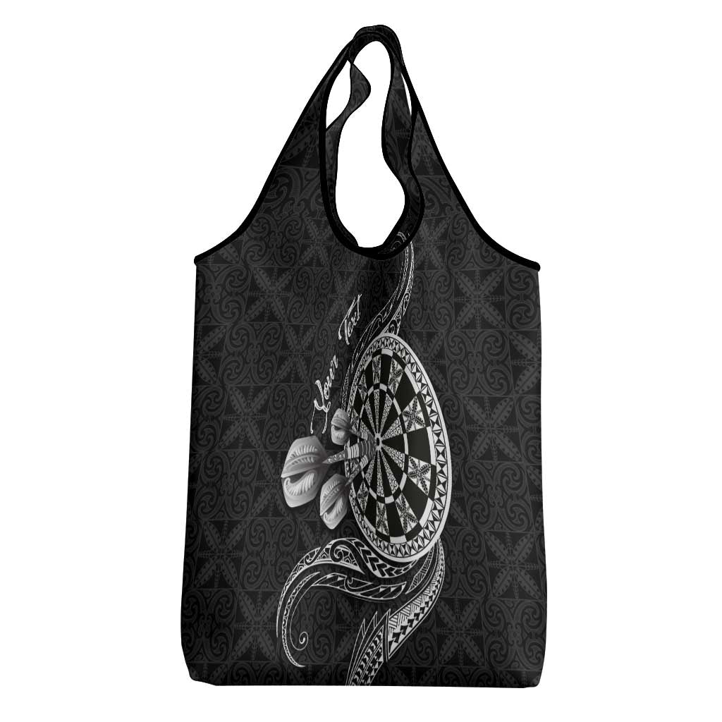 Personalised Niue Darts Masters Grocery Bag Tribal Hiapo Dartboard - Polynesian Pride