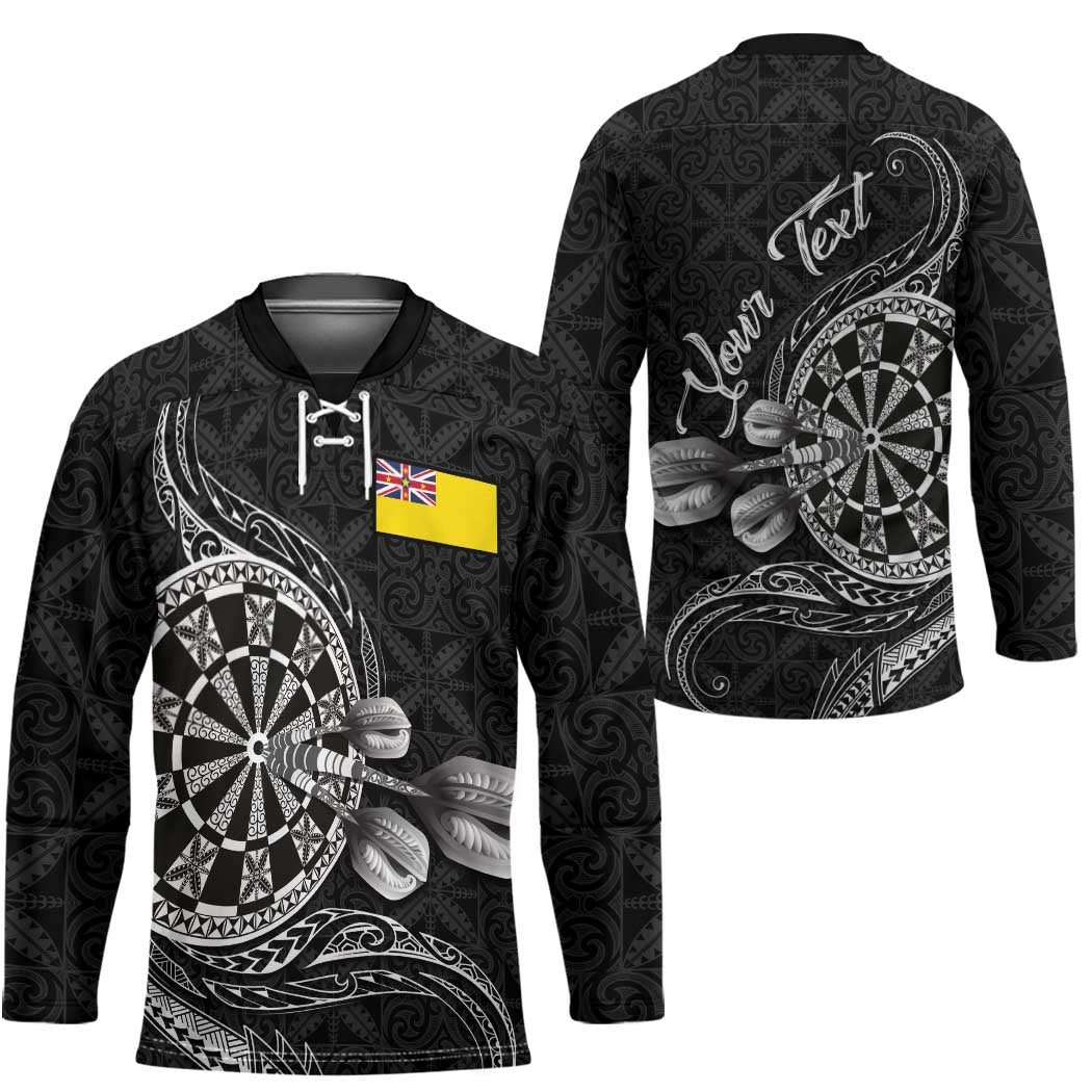 Personalised Niue Darts Masters Hockey Jersey Tribal Hiapo Dartboard LT03 - Polynesian Pride