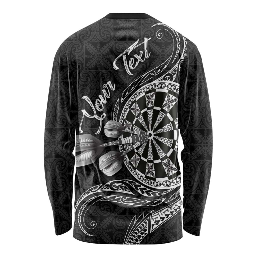 Personalised Niue Darts Masters Long Sleeve Shirt Tribal Hiapo Dartboard LT03 - Polynesian Pride