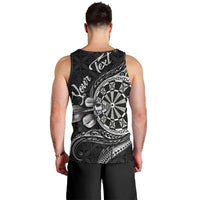 Personalised Niue Darts Masters Men Tank Top Tribal Hiapo Dartboard - Polynesian Pride