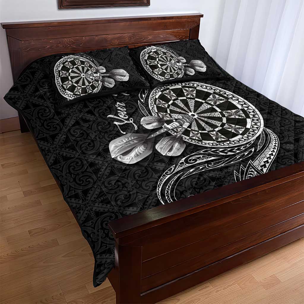 Personalised Niue Darts Masters Quilt Bed Set Tribal Hiapo Dartboard - Polynesian Pride