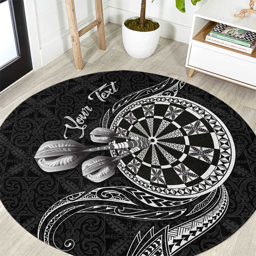 Personalised Niue Darts Masters Round Carpet Tribal Hiapo Dartboard - Polynesian Pride