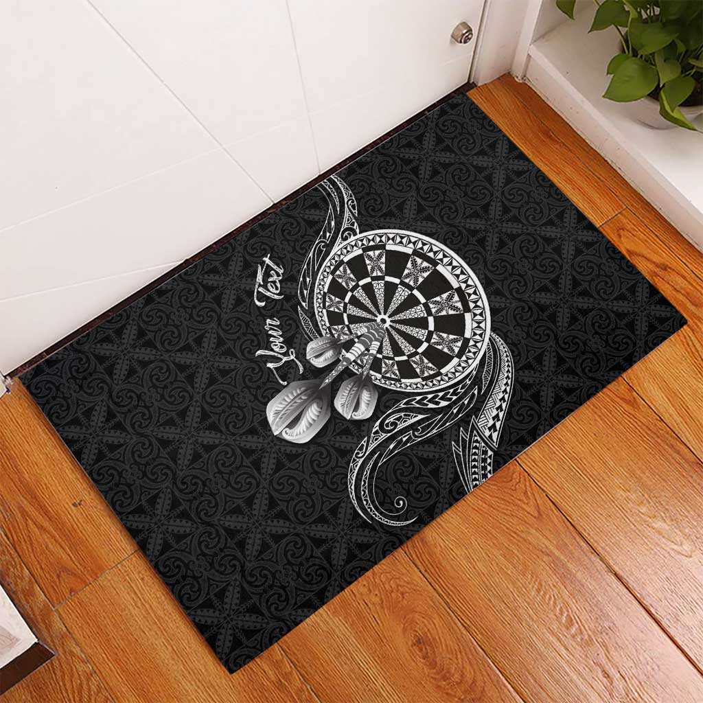Personalised Niue Darts Masters Rubber Doormat Tribal Hiapo Dartboard LT03 - Polynesian Pride