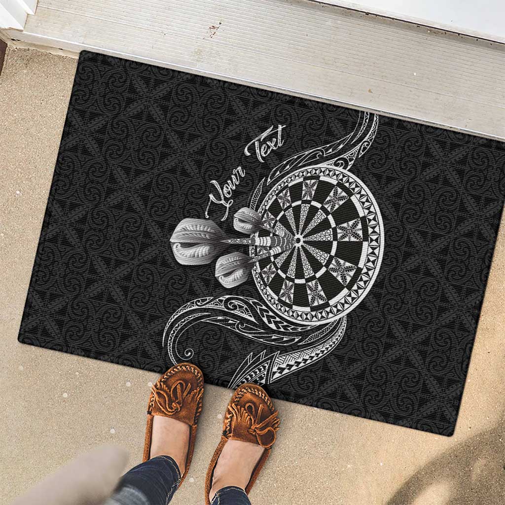 Personalised Niue Darts Masters Rubber Doormat Tribal Hiapo Dartboard LT03 - Polynesian Pride