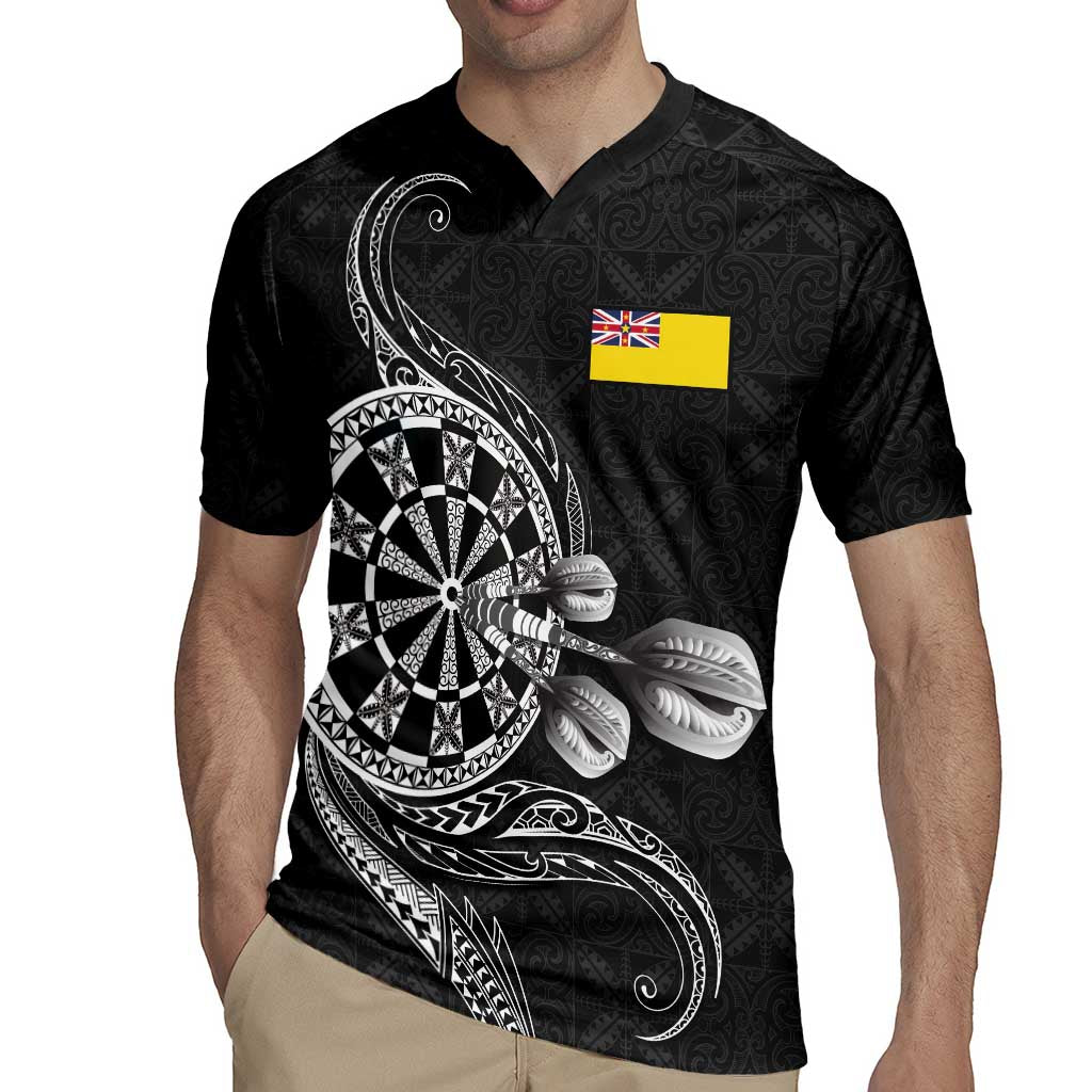 Personalised Niue Darts Masters Rugby Jersey Tribal Hiapo Dartboard LT03 - Polynesian Pride
