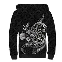 Personalised Niue Darts Masters Sherpa Hoodie Tribal Hiapo Dartboard - Polynesian Pride