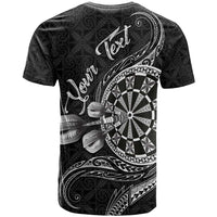 Personalised Niue Darts Masters T Shirt Tribal Hiapo Dartboard - Polynesian Pride