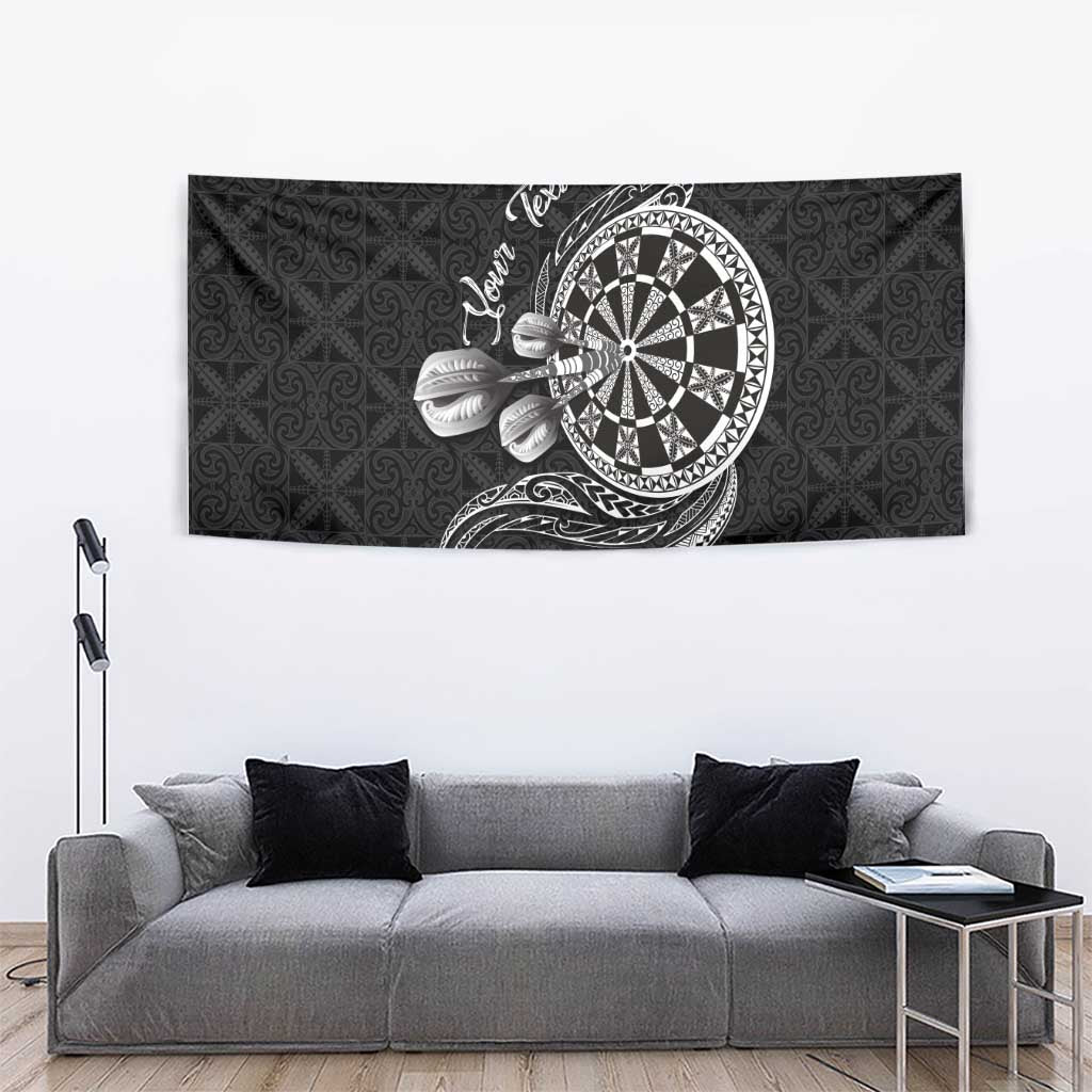 Personalised Niue Darts Masters Tapestry Tribal Hiapo Dartboard - Polynesian Pride