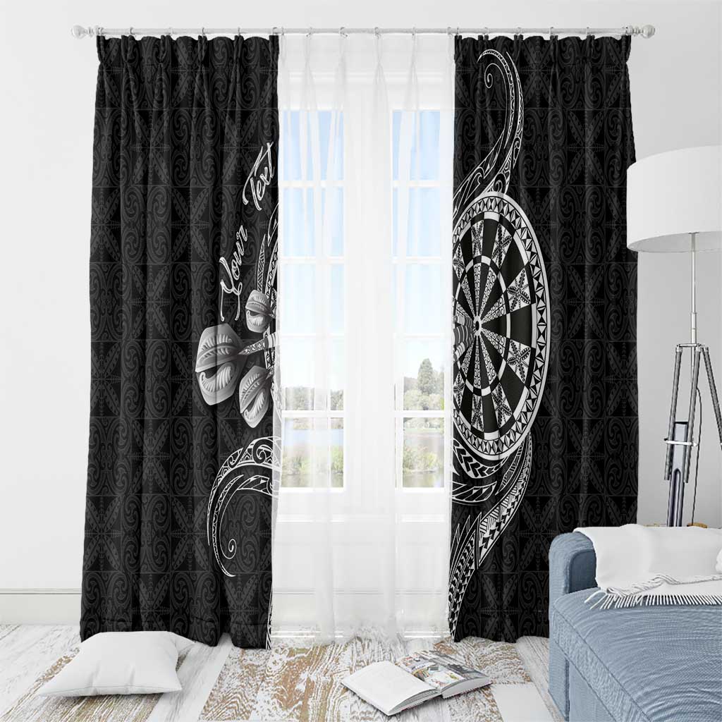Personalised Niue Darts Masters Window Curtain Tribal Hiapo Dartboard - Polynesian Pride