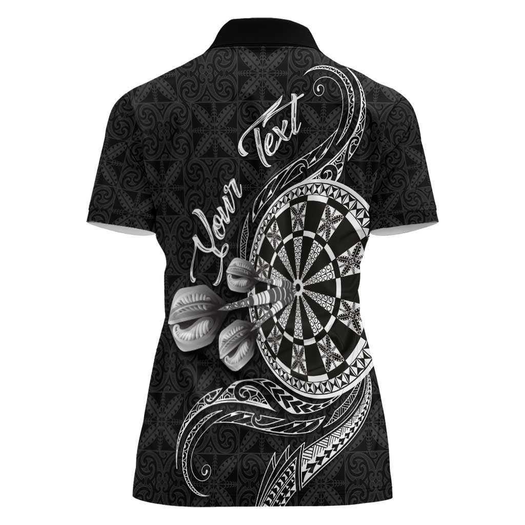 Personalised Niue Darts Masters Women Polo Shirt Tribal Hiapo Dartboard - Polynesian Pride