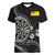 Personalised Niue Darts Masters Women V-Neck T-Shirt Tribal Hiapo Dartboard - Polynesian Pride