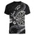 Personalised Niue Darts Masters Women V-Neck T-Shirt Tribal Hiapo Dartboard - Polynesian Pride
