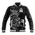 Personalised New Zealand Aotearoa Darts Masters Baseball Jacket Tribal Silver Fern and Ta Moko Dartboard - Polynesian Pride