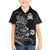 Personalised New Zealand Aotearoa Darts Masters Family Matching Off The Shoulder Long Sleeve Dress and Hawaiian Shirt Tribal Silver Fern and Ta Moko Dartboard - Polynesian Pride