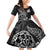 Personalised New Zealand Aotearoa Darts Masters Family Matching Off Shoulder Short Dress and Hawaiian Shirt Tribal Silver Fern and Ta Moko Dartboard - Polynesian Pride